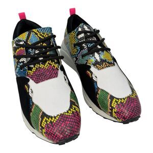 Steve Madden Cliff Snake Multi Round-Toe Lace Up Platform Fashion Sneakers Sz 12